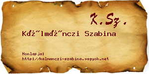 Kálmánczi Szabina névjegykártya