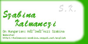 szabina kalmanczi business card